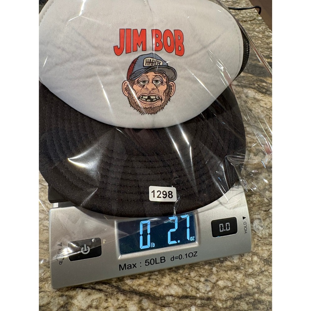 Jim Bob Graphic Foam Mesh Otto Cap Trucker Hat Mens OSFM Black White - Picture 6 of 6